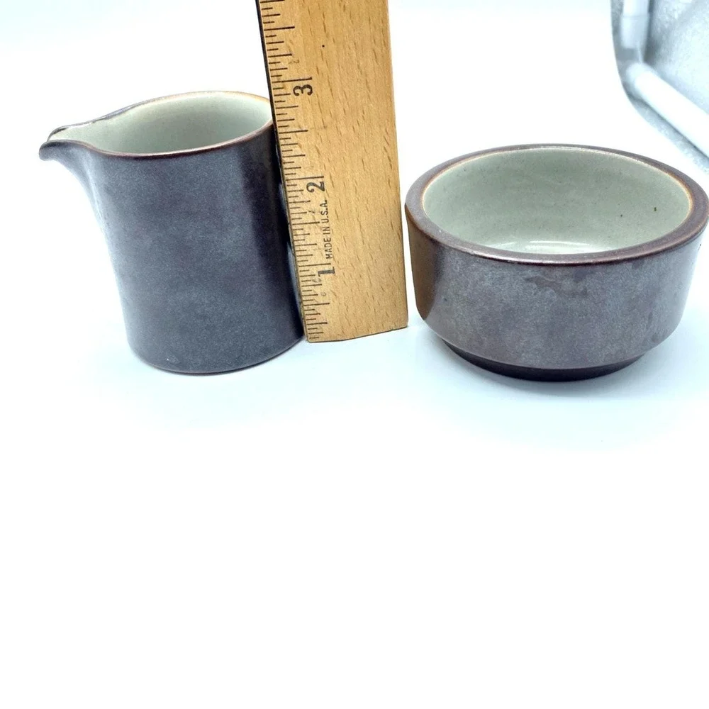 VINTAGE L Hjorth Denmark creamer‎ pitcher and sugar dish MCM Pottery